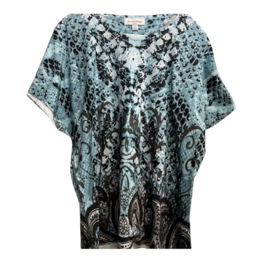 Breckenridge Blue Patterned Women's Top Size 2X